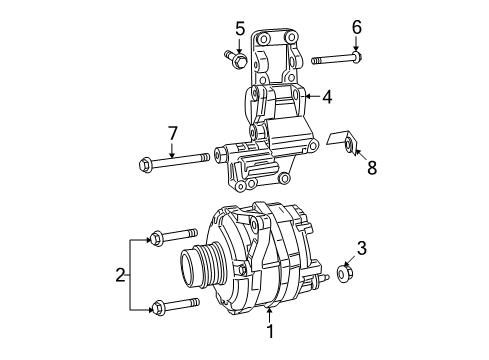 2009 Dodge Caliber Alternator ALTERNATO-Engine Diagram for 4801323AK