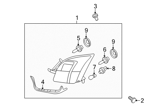 2009 Mercury Milan Headlamps Composite Assembly Diagram for 6N7Z-13008-BC