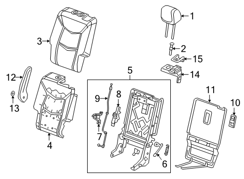 2021 Cadillac XT6 Second Row Seats Release Cable Diagram for 84943329