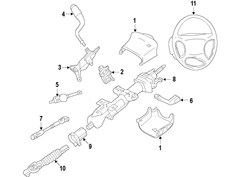 2007 Chevrolet Silverado 2500 HD Gear Shift Control - AT Steering Wheel Assembly *Dark Titanium Diagram for 15917932