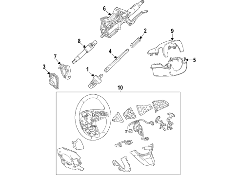 2020 Cadillac CT4 Steering Column & Wheel, Steering Gear & Linkage Upper Shaft Diagram for 23417149