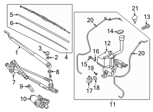 2021 Kia Sorento Wipers Linkage Assembly-WINDSHI Diagram for 98120R5000