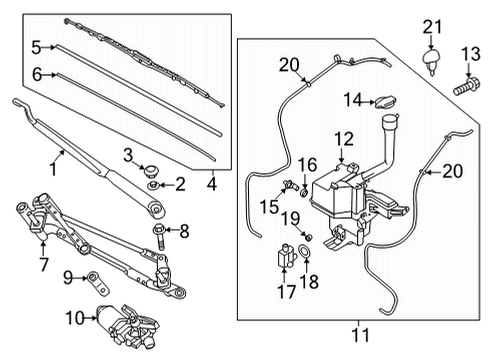 2021 Kia Sorento Wipers Arm Assembly-W/SHLD WPR( Diagram for 98311P2000