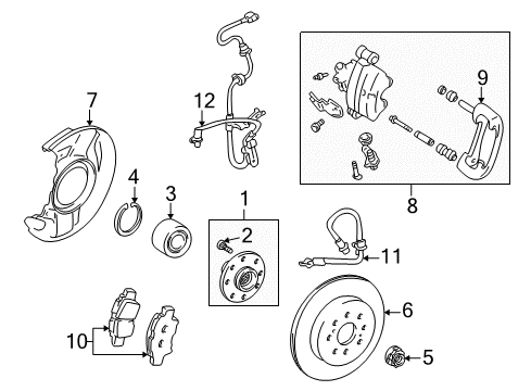 2001 Toyota MR2 Spyder Rear Brakes Brake Hose Diagram for 90947-02B62