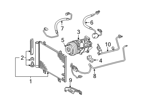 2007 Lexus GS430 A/C Condenser, Compressor & Lines CONDENSER Assembly Diagram for 88460-30871