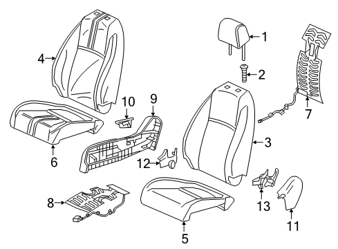 2018 Honda Civic Passenger Seat Components Cover Set, Passenger Side Trim (Cashmere Ivory) (Leather) Diagram for 81125-TEG-A51ZA