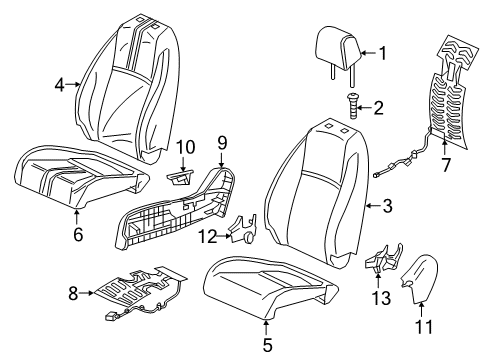 2018 Honda Civic Passenger Seat Components Cover, Right Front Seat Cushion Trim (Cashmere Ivory) (Leather) Diagram for 81131-TEG-A51ZA