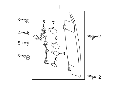 2020 Ford Transit Connect Bulbs Combo Lamp Assembly Diagram for DT1Z-13404-F