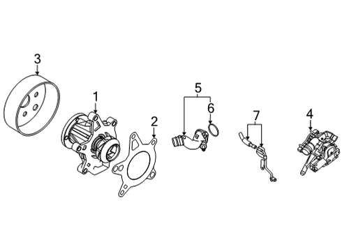 2021 Hyundai Santa Fe Water Pump Pipe & Hose Assembly Diagram for 25480-2M820