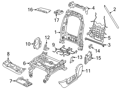 2019 Ram 3500 Front Seat Components Seat Diagram for 68455847AA