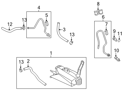 2013 Toyota Highlander Trans Oil Cooler Inlet Hose Diagram for 32943-48151