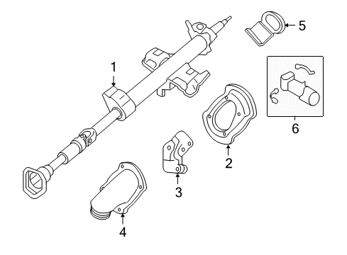 2006 Ford Escape Steering Column & Wheel, Steering Gear & Linkage Column Assembly Diagram for 6M6Z-3C529-AA