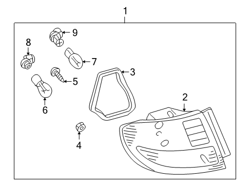 2004 Infiniti I35 Bulbs Body Assembly-Combination LMP RH Diagram for 26554-5Y800