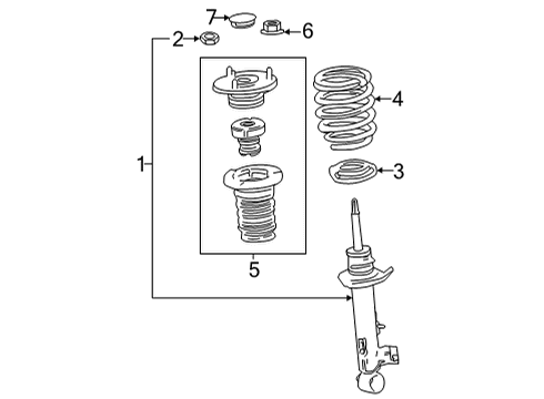 2021 Toyota Mirai Struts & Components - Rear Strut Mount Diagram for 48750-62010