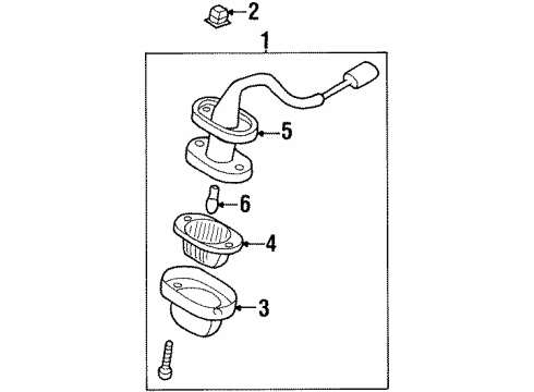 1999 Honda Passport License Lamps Lamp, License Plate Diagram for 8-97126-975-2