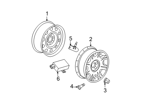 2006 Dodge Magnum Wheels Aluminum Wheel Diagram for UQ71PAKAB