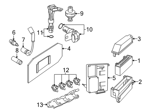 2005 Pontiac GTO Ignition System Plug Wire Shield Diagram for 19329681