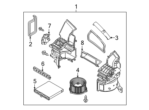 2020 Toyota Yaris Blower Motor & Fan Blower Assembly Diagram for 87130-WB003