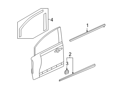 2009 Honda Civic Exterior Trim - Front Door Protector, R. FR. Door *NH684P* (SPARKLE GRAY PEARL) Diagram for 75302-SNA-A01ZP