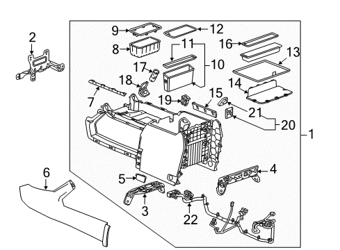 2018 GMC Sierra 1500 Center Console Side Trim Diagram for 22817347