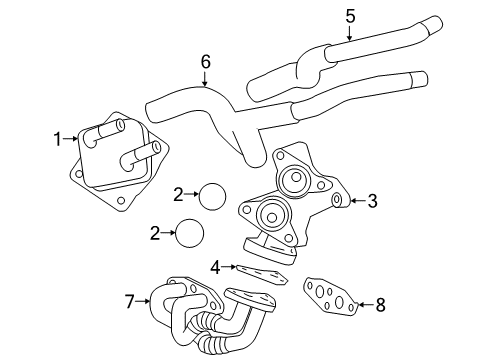 2019 Toyota Highlander Oil Cooler Oil Cooler O-Ring Diagram for 15785-31050