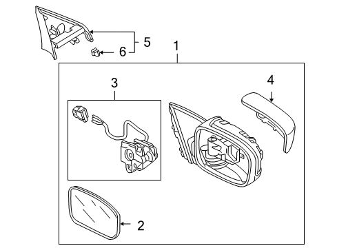 2005 Honda Accord Mirrors Mirror Assembly, Driver Side Door (Sapphire Blue Pearl) (R.C.) Diagram for 76250-SDN-A01ZA