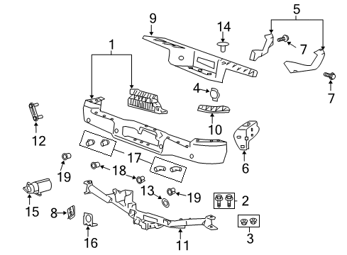 2005 Ford F-150 Parking Aid Bumper Diagram for 4L3Z-17906-JA