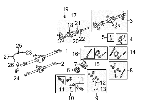 2015 Jeep Wrangler Axle Housing - Rear AXLE-SERVICE REAR Diagram for 68036125AC