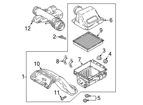 2018 Ford F-150 Air Intake Inlet Tube Diagram for JL3Z-9B659-A