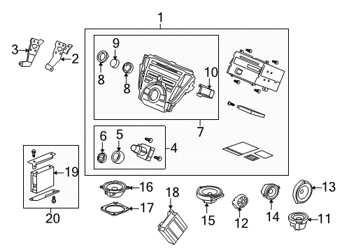 2011 Acura TL Sound System Adapter Assembly, Usb Diagram for 39113-TK4-A01