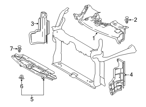 2018 Toyota C-HR Radiator & Components Upper Guide Diagram for 16561-0T200