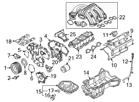 2005 Nissan Frontier Intake Manifold Oil Filter Element Assembly Diagram for 15208-31U01