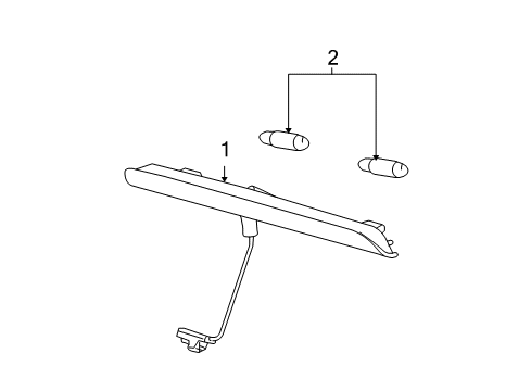 2009 Ford Fusion Bulbs High Mount Lamp Diagram for 8E5Z-13A613-A