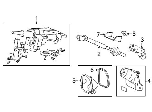 2012 Acura RL Steering Column & Wheel, Steering Gear & Linkage Joint A, Steering Diagram for 53319-SJA-A02