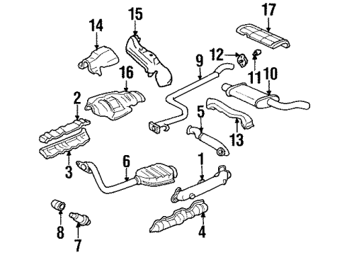 1998 Chevrolet Lumina Exhaust Components Cross Over Pipe Diagram for 24503125