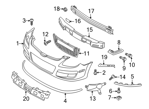 2012 Hyundai Elantra Front Bumper Bracket-Front Bumper Upper Side Mounting Diagram for 86552-2L000