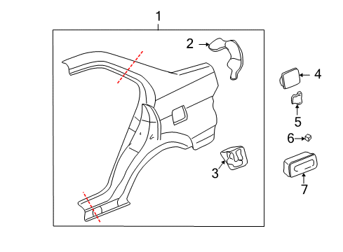 2005 Honda Civic Quarter Panel & Components, Exterior Trim Adapter, Fuel Cap Diagram for 63915-S5A-300