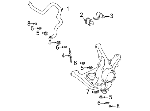 2006 Scion xB Stabilizer Bar & Components - Front Stabilizer Bar Diagram for 48811-52060