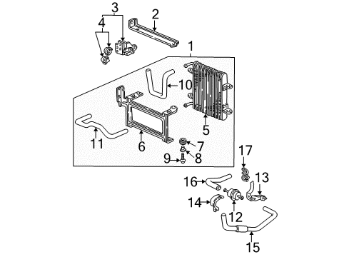 2003 Honda Civic Trans Oil Cooler Stay A, Cooler (ATf) Diagram for 25520-PMP-000