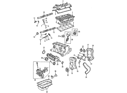 1997 Plymouth Neon Engine Parts, Mounts, Cylinder Head & Valves, Camshaft & Timing, Oil Pan, Oil Pump, Crankshaft & Bearings, Pistons, Rings & Bearings PULLEY-Timing Belt Diagram for 4777394