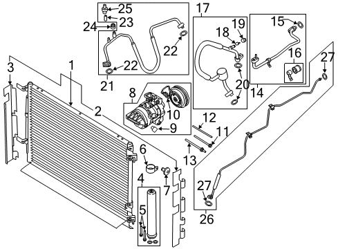 2016 Ford Mustang Air Conditioner Condenser Side Seal Diagram for FR3Z-19E572-C
