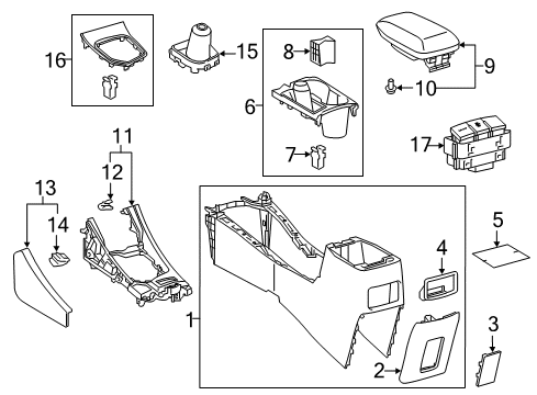 2018 Toyota Corolla iM Traction Control Components Front Console Diagram for 58821-12210-C0