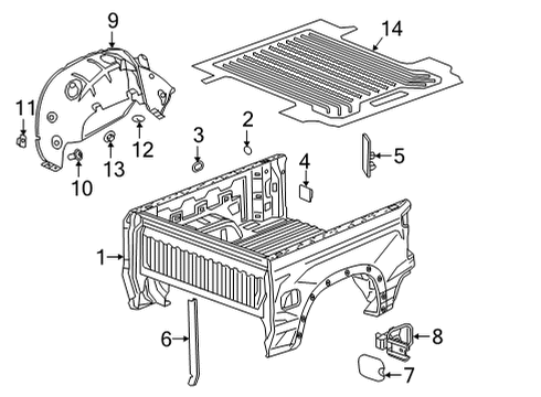 2022 GMC Sierra 3500 HD Pick Up Box Mat Diagram for 84634079