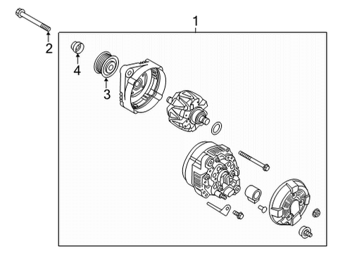 2022 Hyundai Santa Fe Alternator Alternator Assy Diagram for 373002SGC1