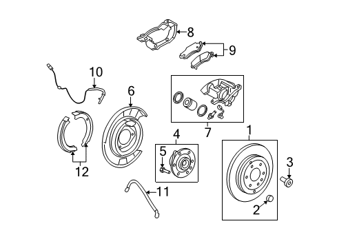 2016 Buick Enclave Brake Components Rear Pads Diagram for 84273025
