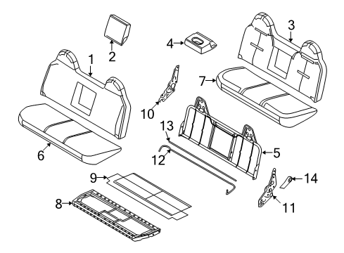 2009 Ford F-350 Super Duty Front Seat Components Seat Cushion Pad Diagram for 8C3Z-25632A22-C