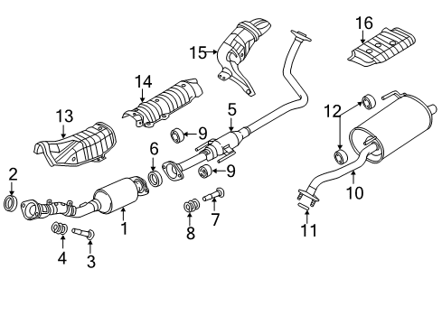 2015 Nissan Versa Note Exhaust Components Exhaust, Main Muffler Assembly Diagram for 20100-3WC6A