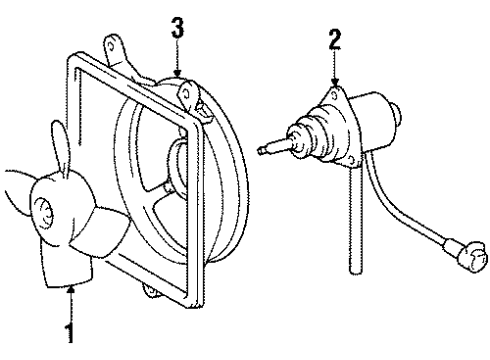 1990 Toyota Camry Cooling System, Radiator, Water Pump, Cooling Fan Shroud Sub-Assy, Fan Diagram for 16711-74070