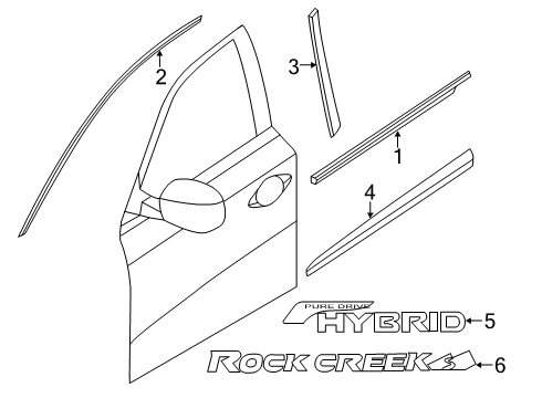 2014 Nissan Pathfinder Exterior Trim - Front Door MOULDING Assembly - Front Door Outside, RH Diagram for 80820-3KA0B