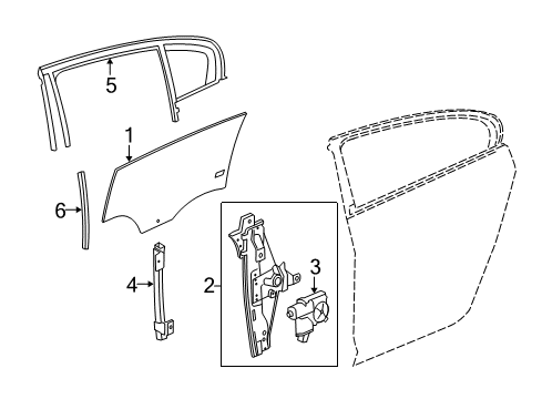 2012 Buick LaCrosse Rear Door Window Regulator Diagram for 20883903